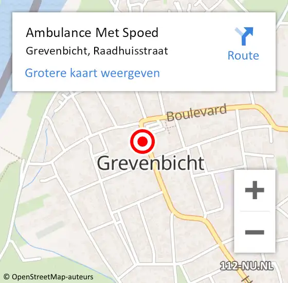 Locatie op kaart van de 112 melding: Ambulance Met Spoed Naar Grevenbicht, Raadhuisstraat op 25 september 2014 21:59