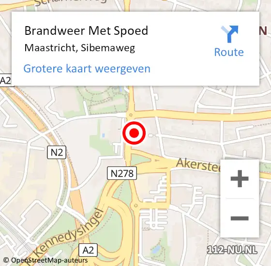 Locatie op kaart van de 112 melding: Brandweer Met Spoed Naar Maastricht, Sibemaweg op 14 februari 2024 21:04