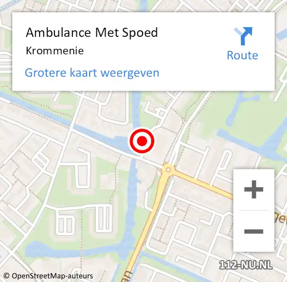 Locatie op kaart van de 112 melding: Ambulance Met Spoed Naar Krommenie op 14 februari 2024 21:22