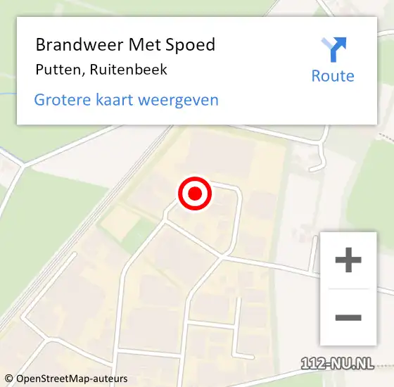 Locatie op kaart van de 112 melding: Brandweer Met Spoed Naar Putten, Ruitenbeek op 14 februari 2024 22:18