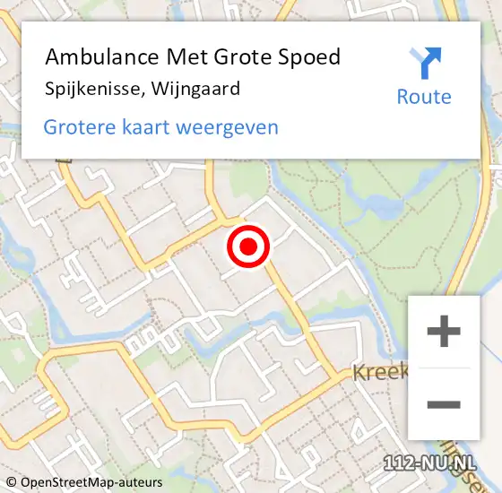 Locatie op kaart van de 112 melding: Ambulance Met Grote Spoed Naar Spijkenisse, Wijngaard op 14 februari 2024 23:09