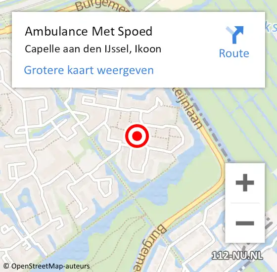 Locatie op kaart van de 112 melding: Ambulance Met Spoed Naar Capelle aan den IJssel, Ikoon op 15 februari 2024 00:10