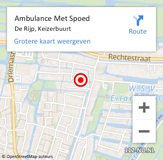 Locatie op kaart van de 112 melding: Ambulance Met Spoed Naar De Rijp, Keizerbuurt op 15 februari 2024 00:19