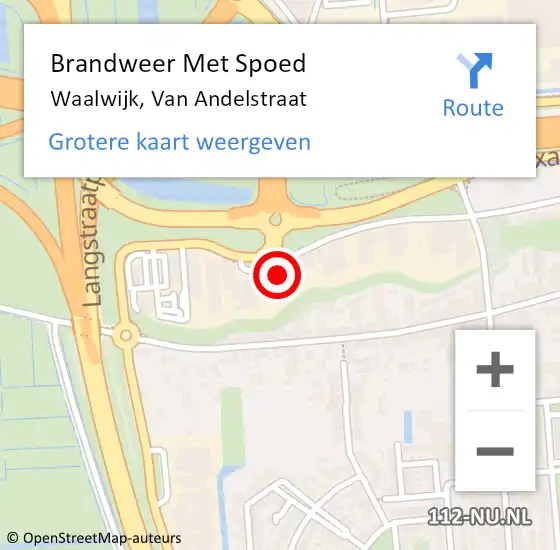 Locatie op kaart van de 112 melding: Brandweer Met Spoed Naar Waalwijk, Van Andelstraat op 15 februari 2024 01:48