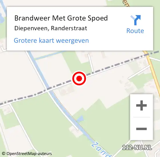 Locatie op kaart van de 112 melding: Brandweer Met Grote Spoed Naar Diepenveen, Randerstraat op 25 september 2014 22:49