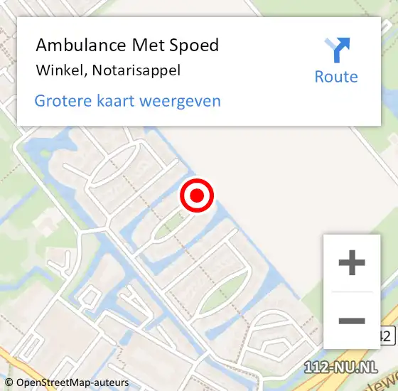 Locatie op kaart van de 112 melding: Ambulance Met Spoed Naar Winkel, Notarisappel op 15 februari 2024 08:07