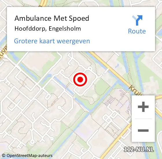 Locatie op kaart van de 112 melding: Ambulance Met Spoed Naar Hoofddorp, Engelsholm op 15 februari 2024 08:08