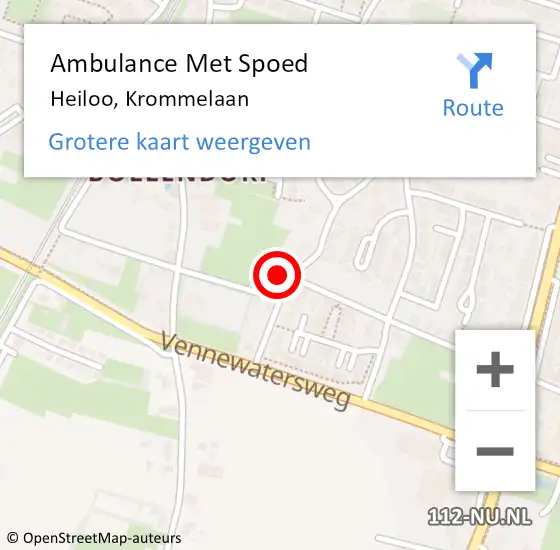 Locatie op kaart van de 112 melding: Ambulance Met Spoed Naar Heiloo, Krommelaan op 25 september 2014 23:06