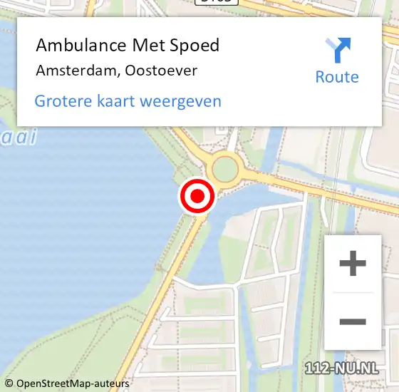 Locatie op kaart van de 112 melding: Ambulance Met Spoed Naar Amsterdam, Oostoever op 15 februari 2024 08:37