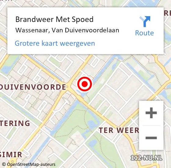 Locatie op kaart van de 112 melding: Brandweer Met Spoed Naar Wassenaar, Van Duivenvoordelaan op 15 februari 2024 08:51