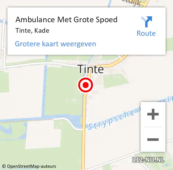 Locatie op kaart van de 112 melding: Ambulance Met Grote Spoed Naar Tinte, Kade op 15 februari 2024 09:31