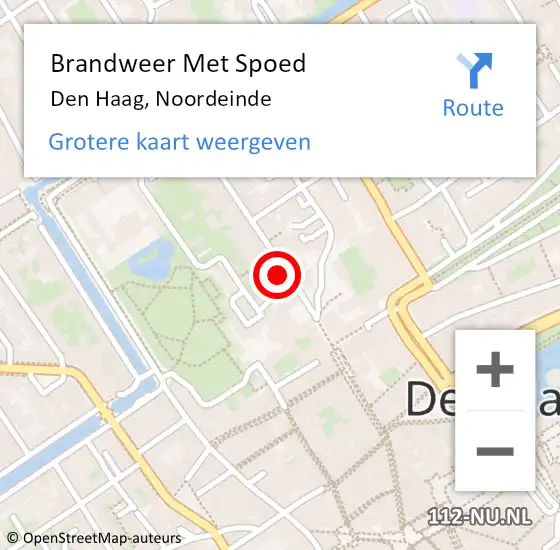 Locatie op kaart van de 112 melding: Brandweer Met Spoed Naar Den Haag, Noordeinde op 15 februari 2024 09:51