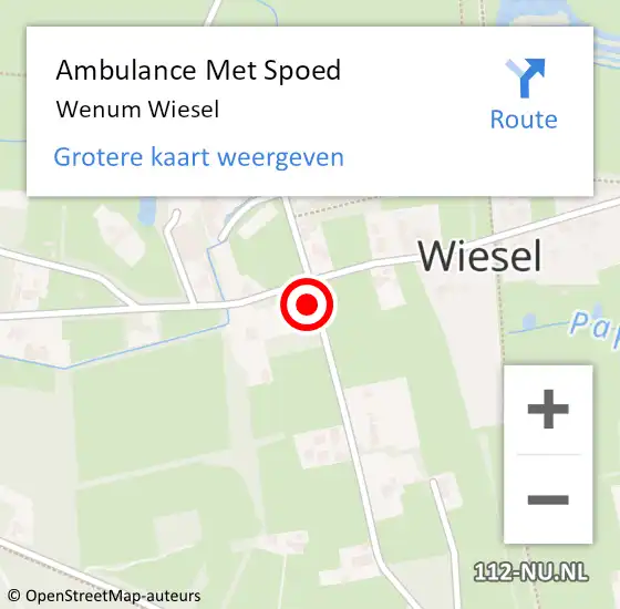 Locatie op kaart van de 112 melding: Ambulance Met Spoed Naar Wenum Wiesel op 15 februari 2024 09:54