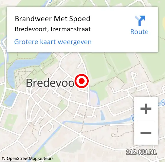 Locatie op kaart van de 112 melding: Brandweer Met Spoed Naar Bredevoort, Izermanstraat op 15 februari 2024 09:56