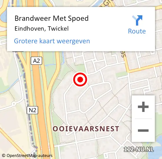 Locatie op kaart van de 112 melding: Brandweer Met Spoed Naar Eindhoven, Twickel op 15 februari 2024 10:01