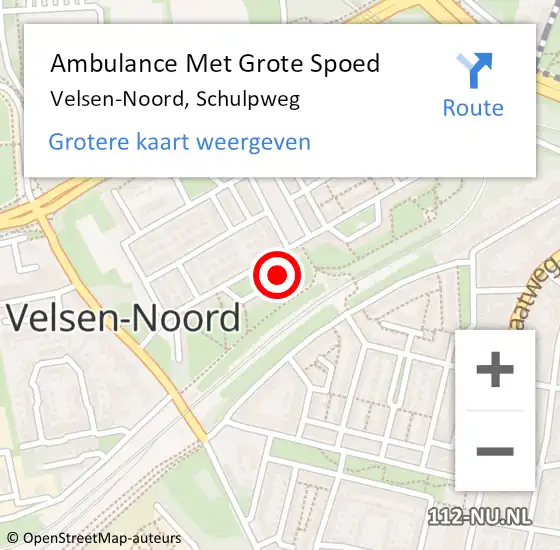 Locatie op kaart van de 112 melding: Ambulance Met Grote Spoed Naar Velsen-Noord, Schulpweg op 15 februari 2024 11:27