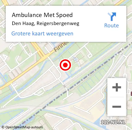 Locatie op kaart van de 112 melding: Ambulance Met Spoed Naar Den Haag, Reigersbergenweg op 15 februari 2024 12:35