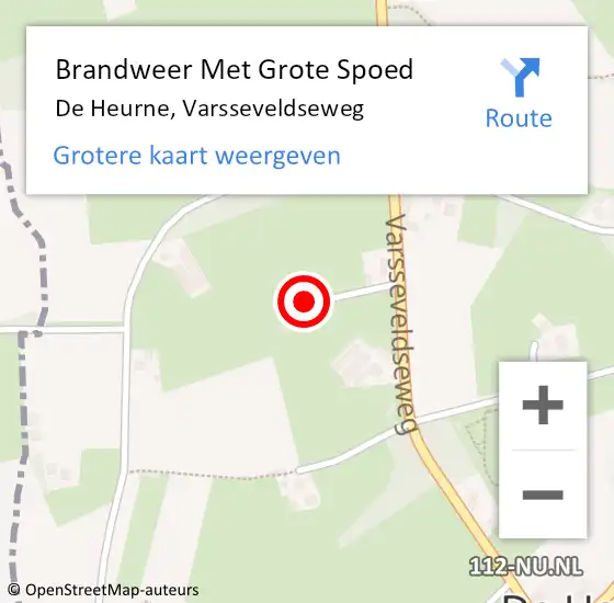 Locatie op kaart van de 112 melding: Brandweer Met Grote Spoed Naar De Heurne, Varsseveldseweg op 15 februari 2024 12:53
