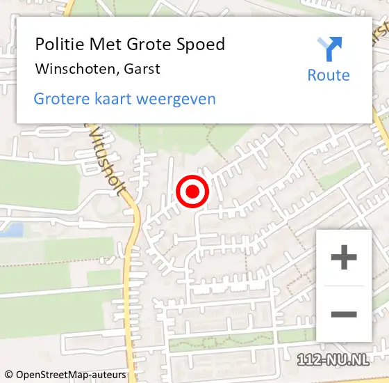 Locatie op kaart van de 112 melding: Politie Met Grote Spoed Naar Winschoten, Garst op 15 februari 2024 13:16