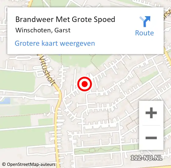 Locatie op kaart van de 112 melding: Brandweer Met Grote Spoed Naar Winschoten, Garst op 15 februari 2024 13:19