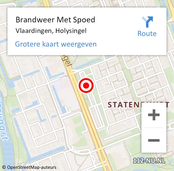 Locatie op kaart van de 112 melding: Brandweer Met Spoed Naar Vlaardingen, Holysingel op 15 februari 2024 13:51