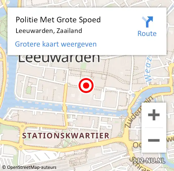 Locatie op kaart van de 112 melding: Politie Met Grote Spoed Naar Leeuwarden, Zaailand op 15 februari 2024 14:15