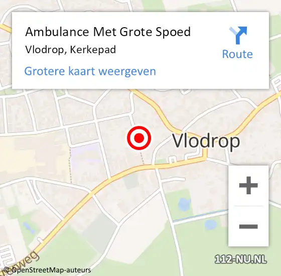 Locatie op kaart van de 112 melding: Ambulance Met Grote Spoed Naar Vlodrop, Kerkepad op 15 februari 2024 15:21