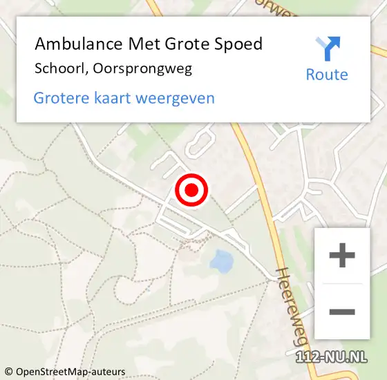 Locatie op kaart van de 112 melding: Ambulance Met Grote Spoed Naar Schoorl, Oorsprongweg op 15 februari 2024 15:28