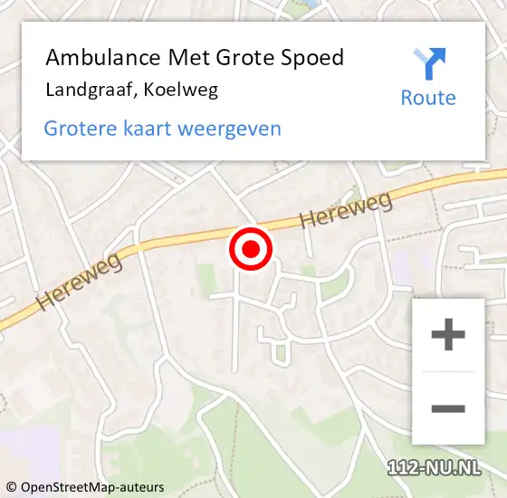 Locatie op kaart van de 112 melding: Ambulance Met Grote Spoed Naar Landgraaf, Koelweg op 26 september 2014 01:18