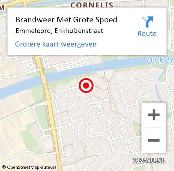 Locatie op kaart van de 112 melding: Brandweer Met Grote Spoed Naar Emmeloord, Enkhuizenstraat op 15 februari 2024 16:08