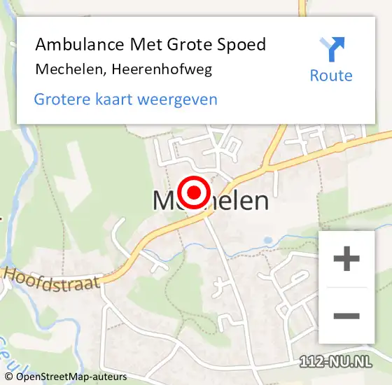 Locatie op kaart van de 112 melding: Ambulance Met Grote Spoed Naar Mechelen, Heerenhofweg op 26 september 2014 01:30