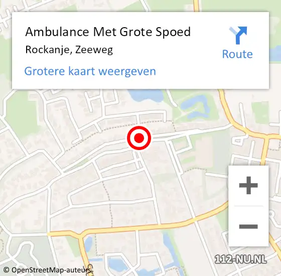Locatie op kaart van de 112 melding: Ambulance Met Grote Spoed Naar Rockanje, Zeeweg op 15 februari 2024 17:35