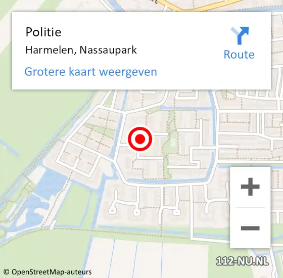 Locatie op kaart van de 112 melding: Politie Harmelen, Nassaupark op 15 februari 2024 17:36