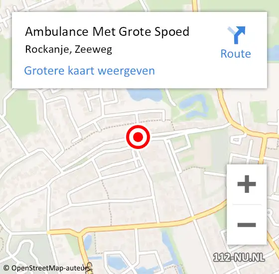 Locatie op kaart van de 112 melding: Ambulance Met Grote Spoed Naar Rockanje, Zeeweg op 15 februari 2024 18:05