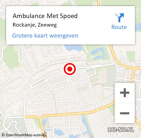 Locatie op kaart van de 112 melding: Ambulance Met Spoed Naar Rockanje, Zeeweg op 15 februari 2024 18:11