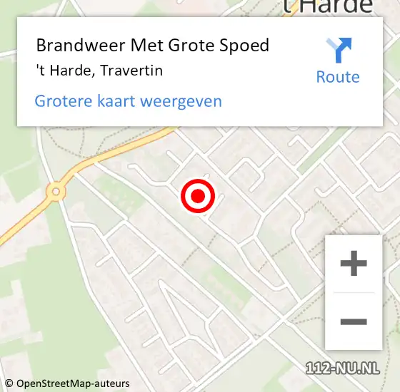 Locatie op kaart van de 112 melding: Brandweer Met Grote Spoed Naar 't Harde, Travertin op 15 februari 2024 18:13