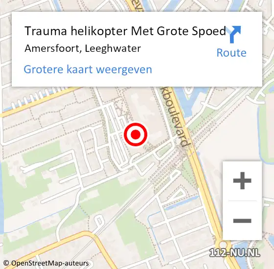 Locatie op kaart van de 112 melding: Trauma helikopter Met Grote Spoed Naar Amersfoort, Leeghwater op 15 februari 2024 18:33