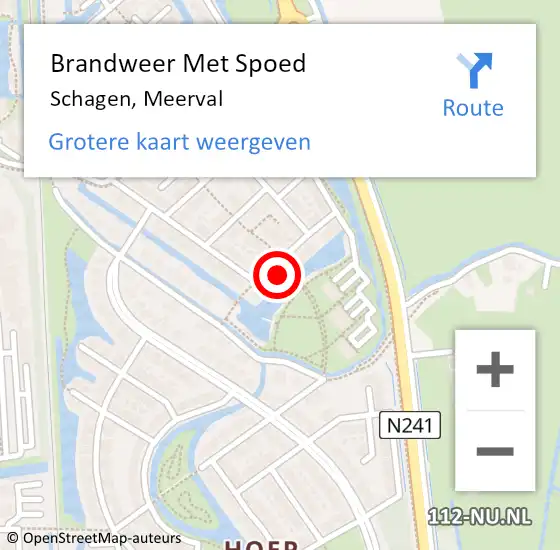 Locatie op kaart van de 112 melding: Brandweer Met Spoed Naar Schagen, Meerval op 15 februari 2024 18:39