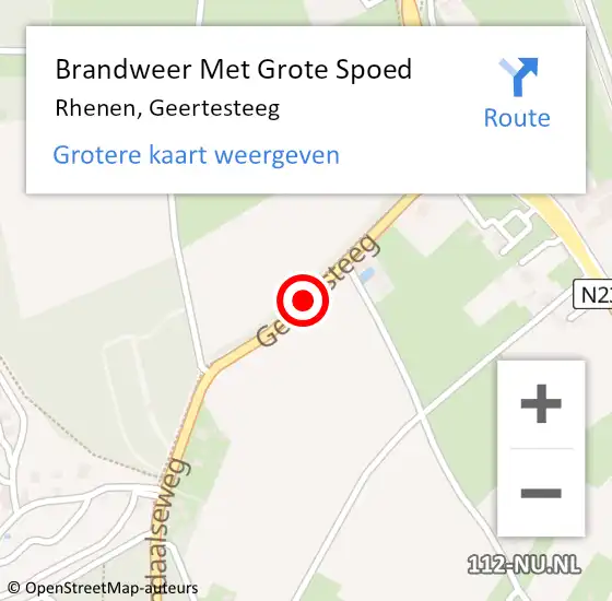 Locatie op kaart van de 112 melding: Brandweer Met Grote Spoed Naar Rhenen, Geertesteeg op 15 oktober 2013 17:07