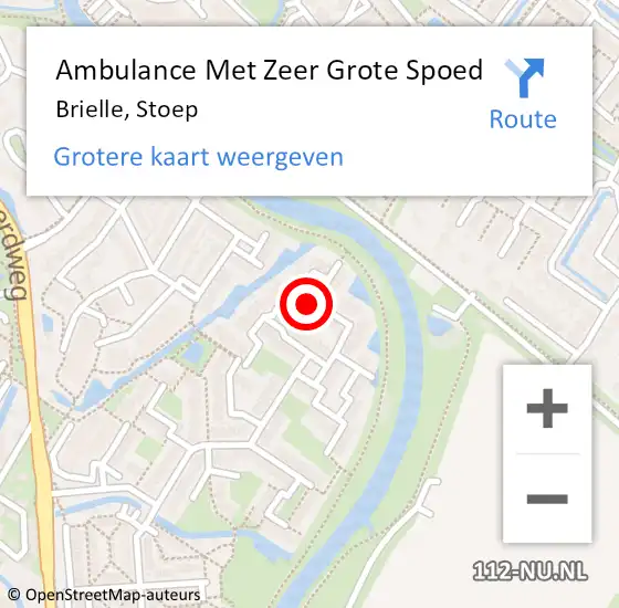 Locatie op kaart van de 112 melding: Ambulance Met Zeer Grote Spoed Naar Brielle, Stoep op 15 februari 2024 19:16