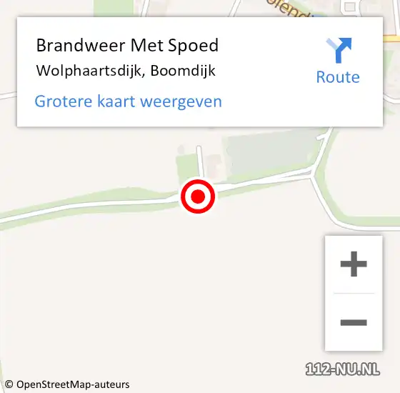 Locatie op kaart van de 112 melding: Brandweer Met Spoed Naar Wolphaartsdijk, Boomdijk op 15 oktober 2013 17:07