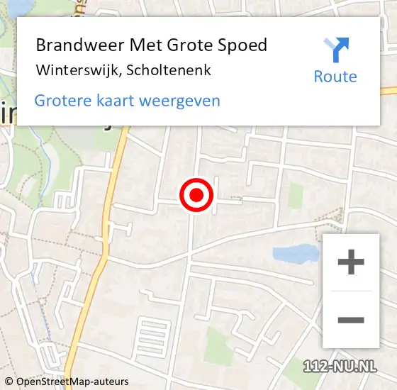 Locatie op kaart van de 112 melding: Brandweer Met Grote Spoed Naar Winterswijk, Scholtenenk op 15 februari 2024 20:15