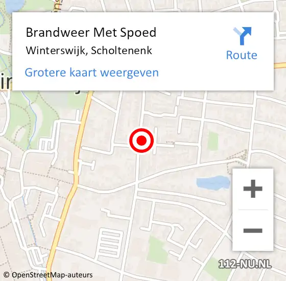 Locatie op kaart van de 112 melding: Brandweer Met Spoed Naar Winterswijk, Scholtenenk op 15 februari 2024 20:23