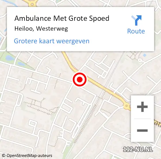 Locatie op kaart van de 112 melding: Ambulance Met Grote Spoed Naar Heiloo, Westerweg op 15 februari 2024 21:21