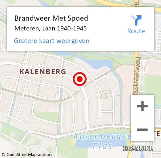 Locatie op kaart van de 112 melding: Brandweer Met Spoed Naar Meteren, Laan 1940-1945 op 26 september 2014 03:25