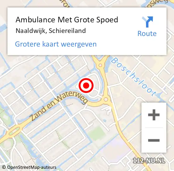 Locatie op kaart van de 112 melding: Ambulance Met Grote Spoed Naar Naaldwijk, Schiereiland op 15 februari 2024 22:50