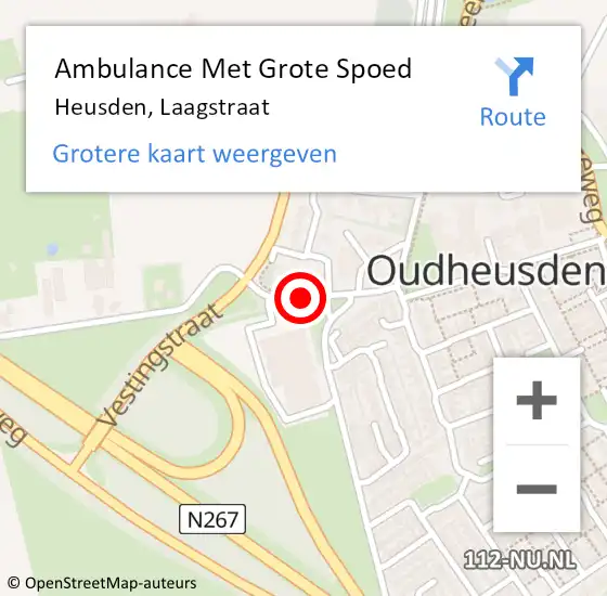 Locatie op kaart van de 112 melding: Ambulance Met Grote Spoed Naar Heusden, Laagstraat op 15 oktober 2013 17:10