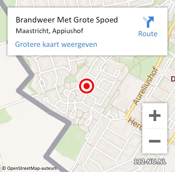 Locatie op kaart van de 112 melding: Brandweer Met Grote Spoed Naar Maastricht, Appiushof op 16 februari 2024 00:32