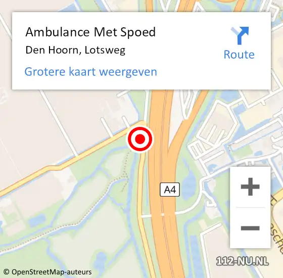 Locatie op kaart van de 112 melding: Ambulance Met Spoed Naar Den Hoorn, Lotsweg op 16 februari 2024 01:09