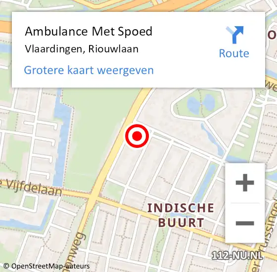 Locatie op kaart van de 112 melding: Ambulance Met Spoed Naar Vlaardingen, Riouwlaan op 16 februari 2024 02:21